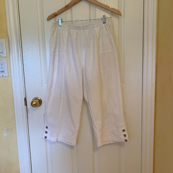 Ezze Wear 100% Cotton White Capris - Picture 3 of 6